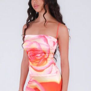 Tyler McGillivary Charlie‎ Tea Rose Print Top Women's Large NWT